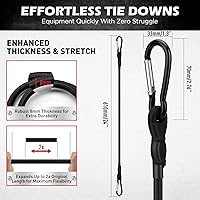 Vista 2 de 5 cuerdas elásticas de 24 pulgadas con ganchos de mosquetón, correas elásticas de goma resistentes, cuerda elástica con clips de mosquetón