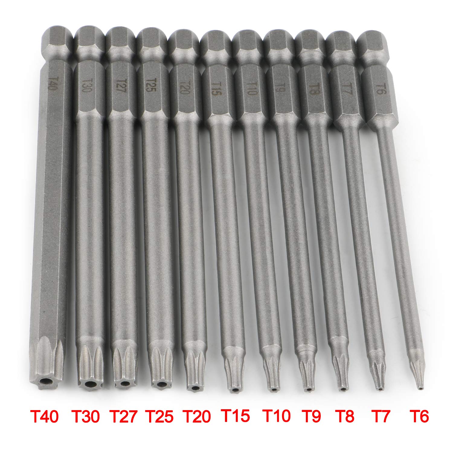 Set 11 Bit Torx Di Sicurezza 100 Mm | Punta Magnetica | Da 1/4" | T6-T40 | Per Cacciaviti Elettrici - Foto 6