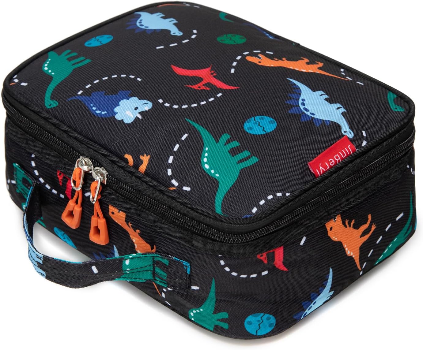 Insulated Lunch Box Bag for Kids Boys, Size for Preschool, Kindergarten, or Travel, Dinosaur Black