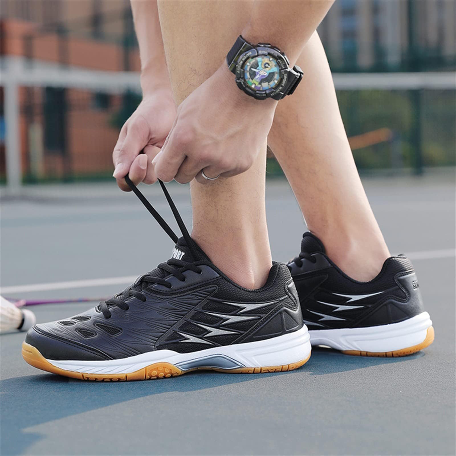 Chaussures de volleyball pour homme et femme - Résistantes à l'usure - Confortables - Tennis - Badminton - Antidérapantes - Pour squash