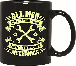 Gift for Mechanics Engineer Men All Created Equal 11oz 15oz Black Coffee Mug