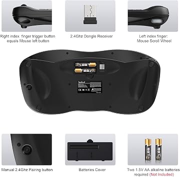 Easy Zoom Control with Scroll Wheel and ctrl,Banalove mini Handheld trackball Multi-Media 2.4G Wireless Keyboard Combo for HTPC Home Theater Keyboard,Smart TV Multimedia Set-Top Box