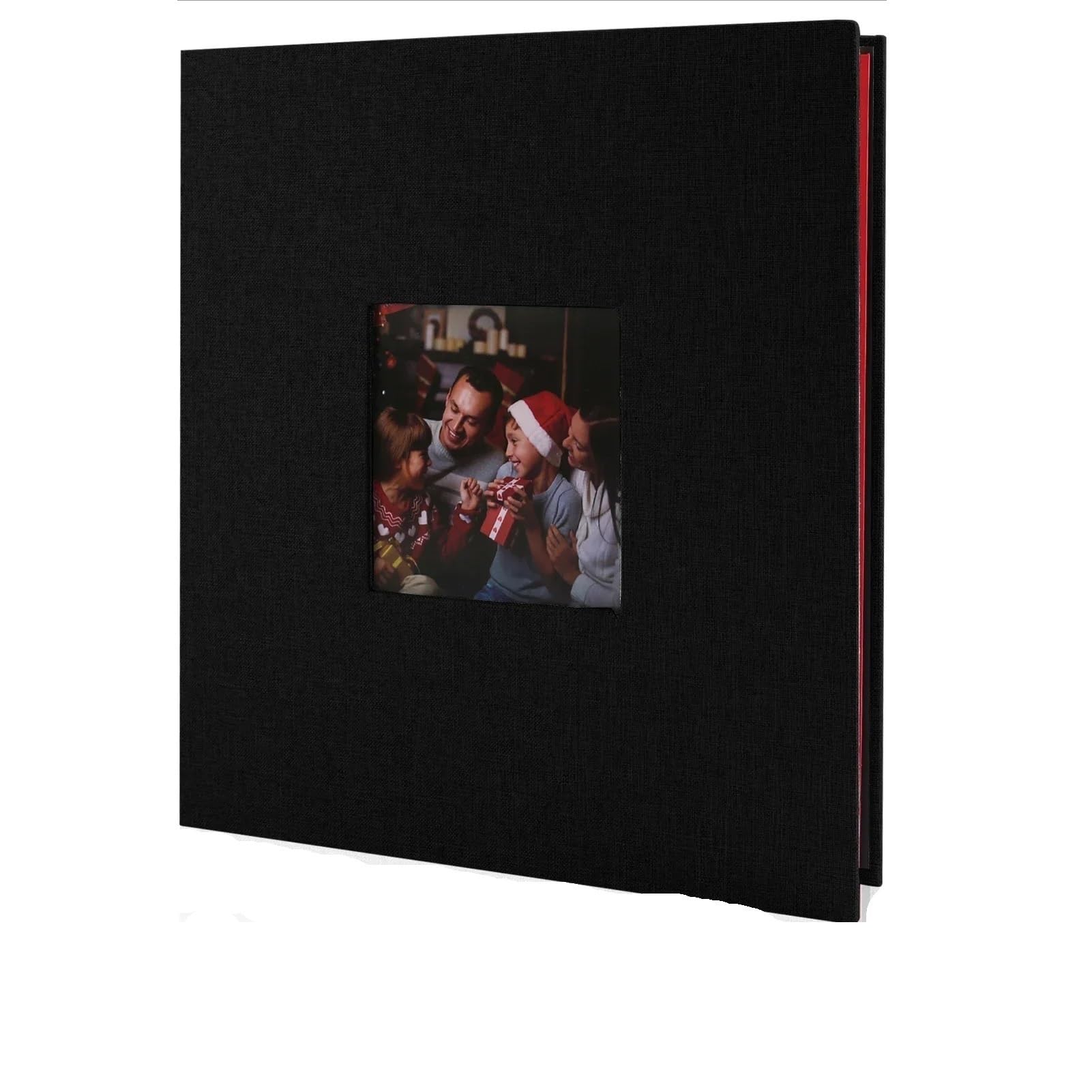 Picutre-Album, 200 Fotos, großes Fassungsvermögen, Scrapbook-Einband, Hochzeits-Familienfotoalben, for 4 x 6/8 10 Fotoseiten Für Zum Jubiläum(BLACK)