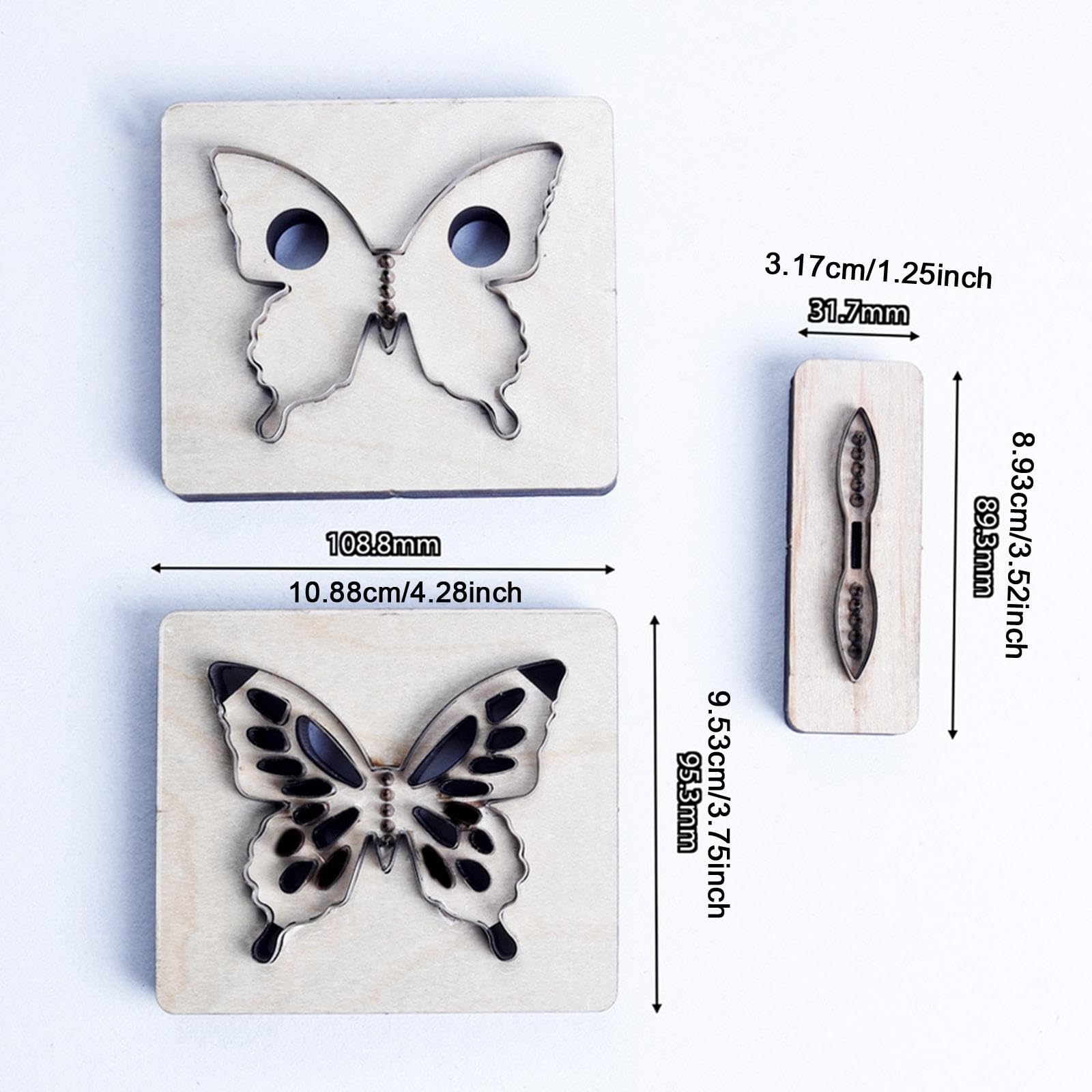 Generic Mariposa Troquelado de Cuero Herramienta de Corte para Manualidades Troquelado en Madera Plantilla para Bolsos Correa Troquelado a Mano Adecuado para