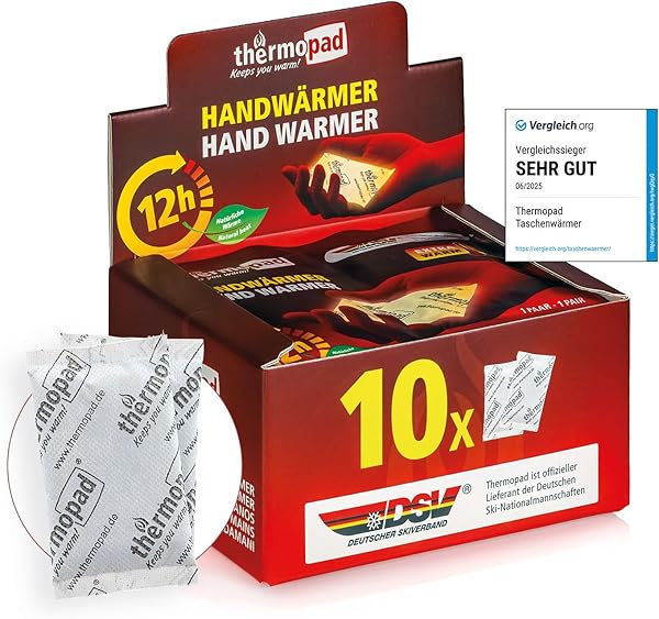THERMOPAD Handwärmer – DAS ORIGINAL: 5, 10 oder 30 Paar Wärmepads für 12 Stunden Wärme I Sofort einsatzbereite Taschenwärmer I Extra warmes Heatpad – ideal für Outdoor-Aktivitäten & Handschuhe