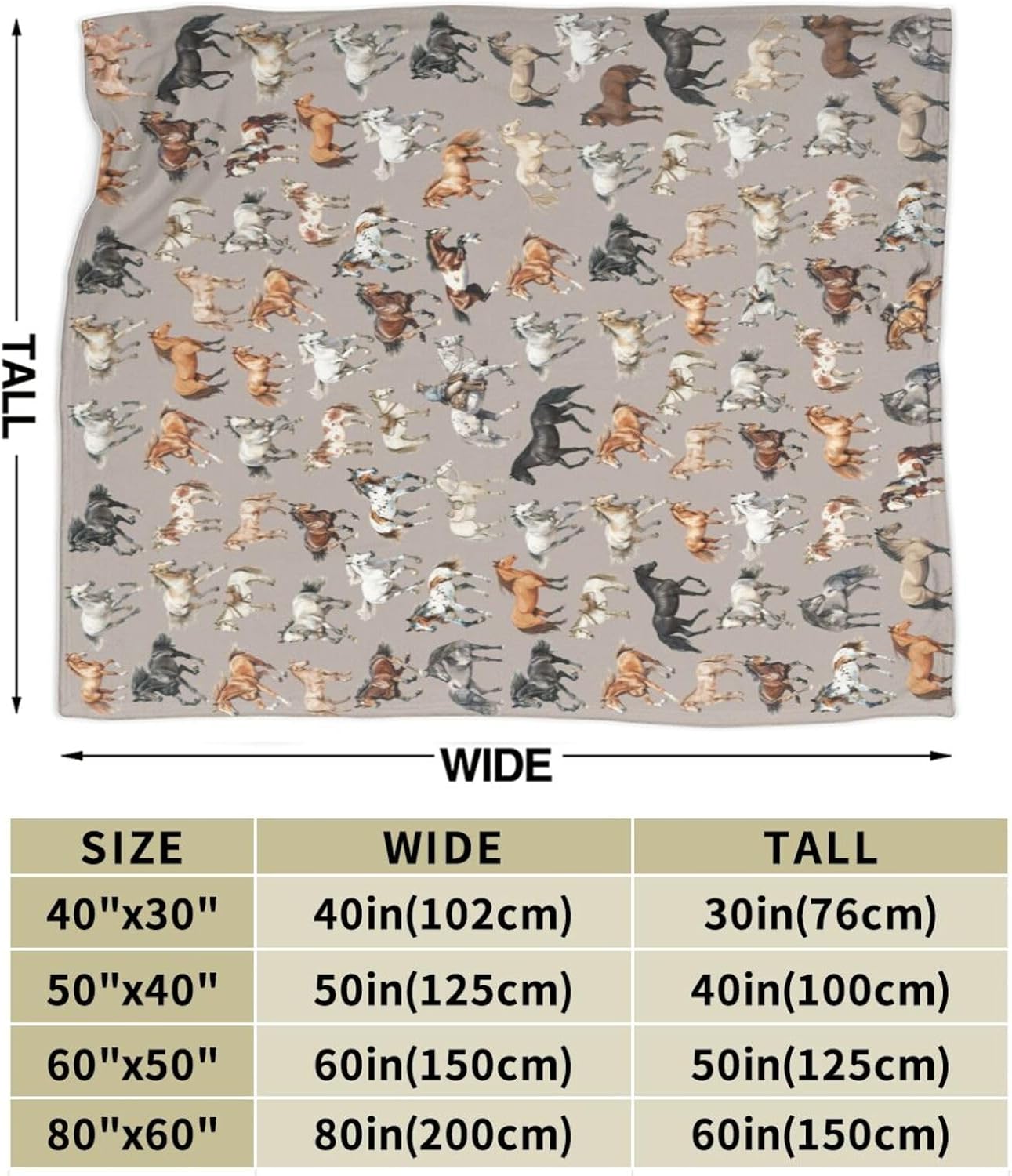 Horse Gifts Blanket 60"X50" Bed Throw Blanket Soft Lightweight Cozy Warm Blankets for Kids Teens Men Women - Image 4