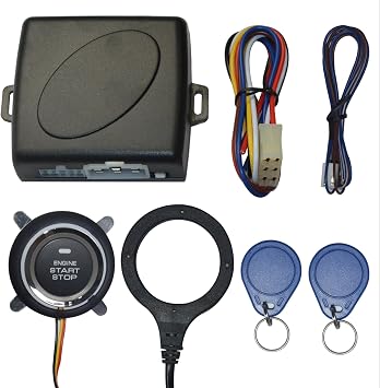 Car Push to Start Ignition Kit, Keyless Go Push to Engine Start Stop Button Kit, Universal for +12V Car