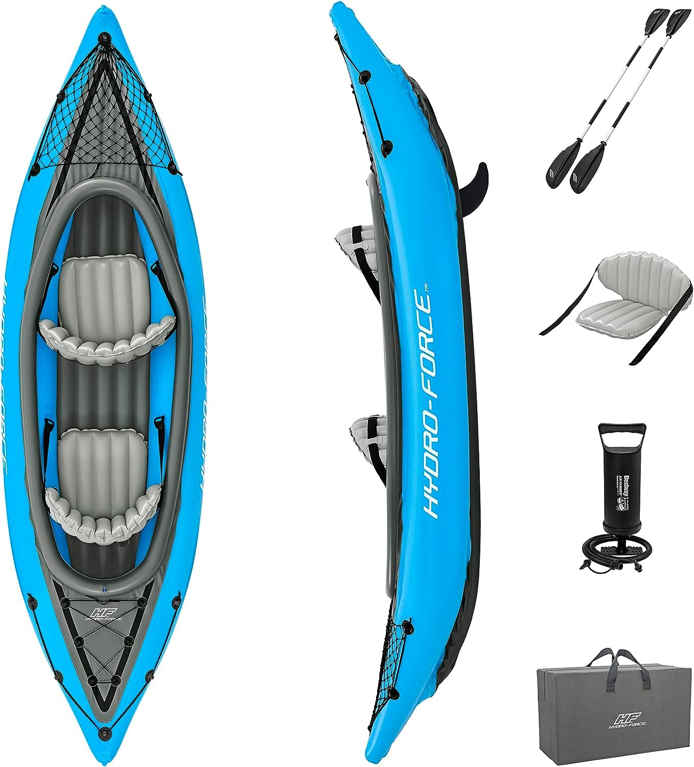 BESTWAY Kayak Hinchable Hydro-Force Cove Champion X2 para 2 personas 331x88 cm Azul
