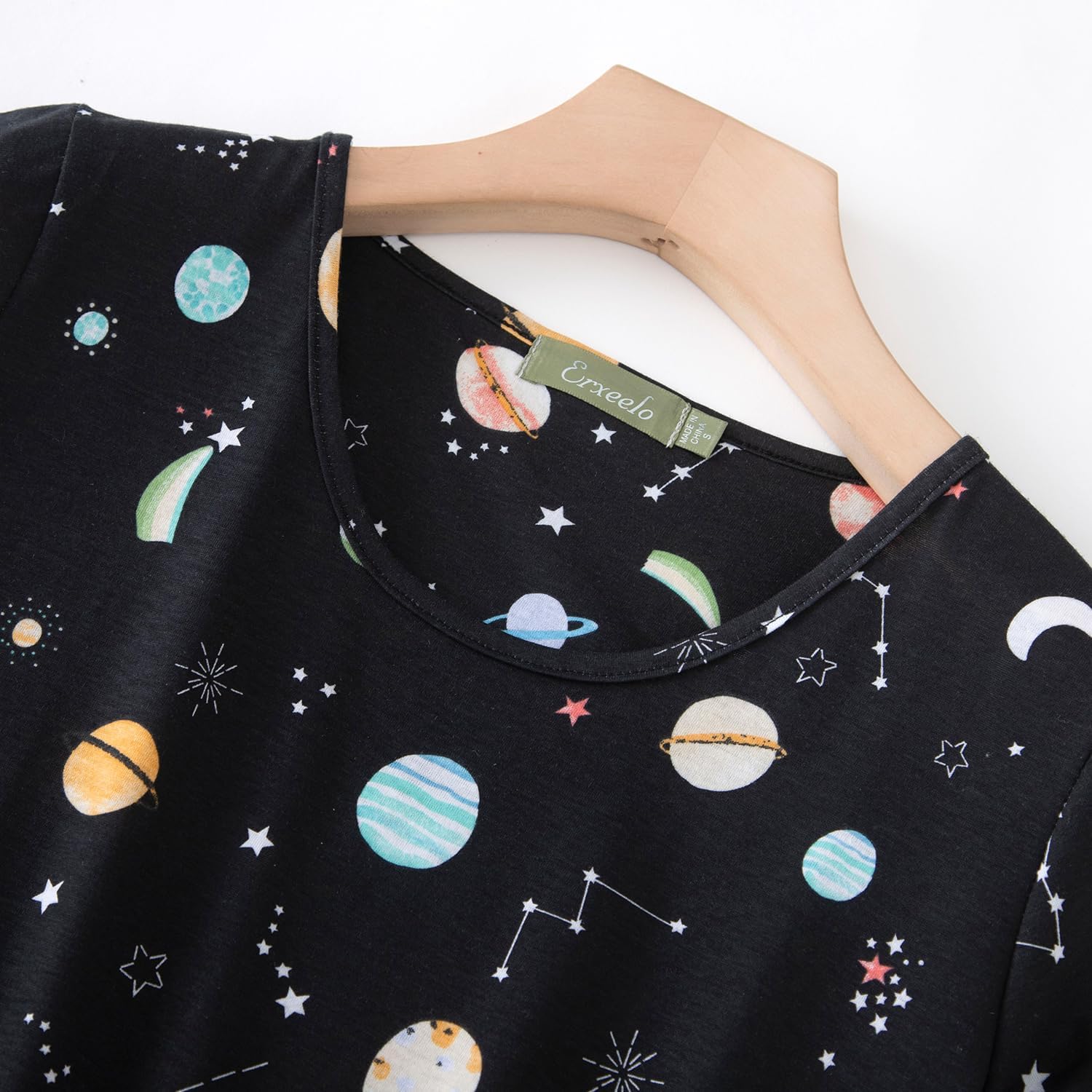 Inadays Women's Cotton Nightgown Sleepwear Short Sleeves Nightshirt Casual Print Sleepdress Loose Comfy Pajama - Image 4