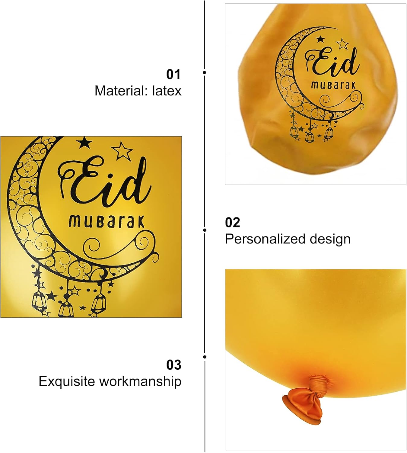 (10Pcs)Eid Mubarak Decorations Ramadan Balloons,Eid Decorations Eid