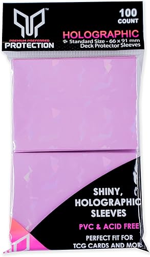 Miniatura 3 de 100 fundas holográficas rosas para tarjetas, ajuste perfecto, fundas brillantes para tarjetas coleccionables, tamaño estándar, fundas de Pokémon