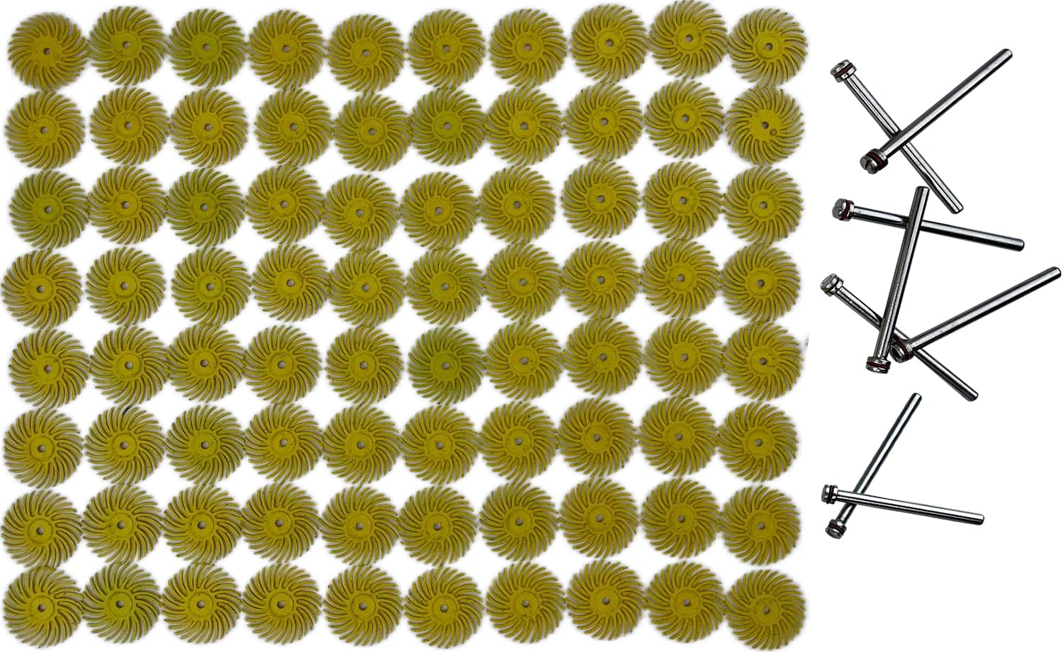 80pcs 3/4 Inch Radial Bristle Disc with 3 mm Shank for Rotary Tools, Jewelry Wood Metal Polishing Cleaning Abrasive Brush Kit, Grit 80