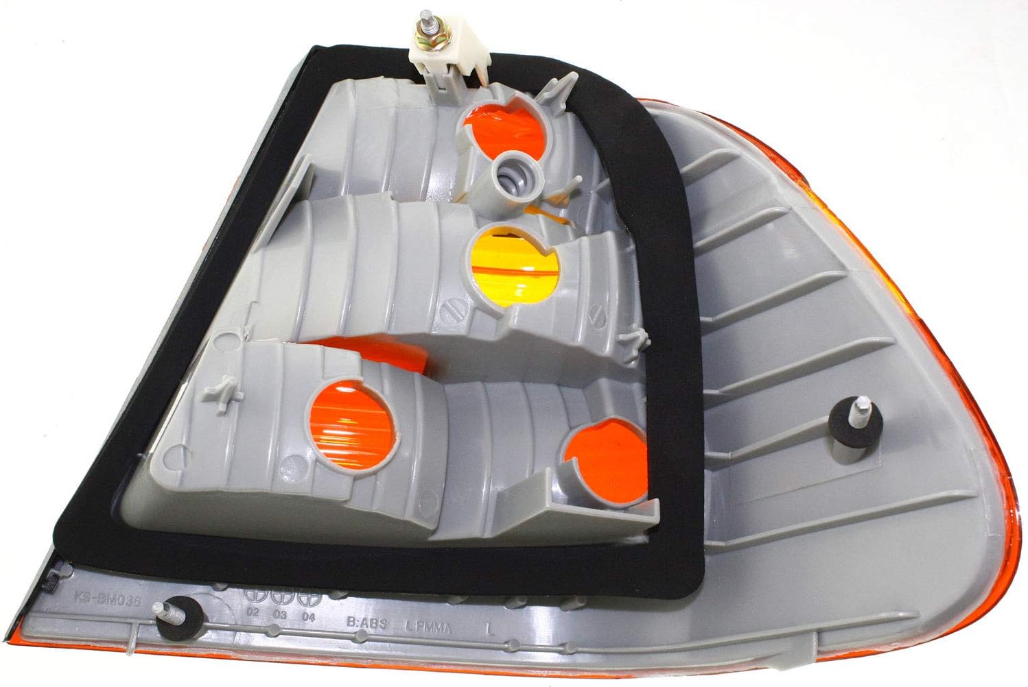 Evan Fischer Tail Light Lens and Housing Compatible with 2002-2005 BMW 325i / 330i / 325xi / 330xi Outer Amber Red Lens Sedan Driver Side