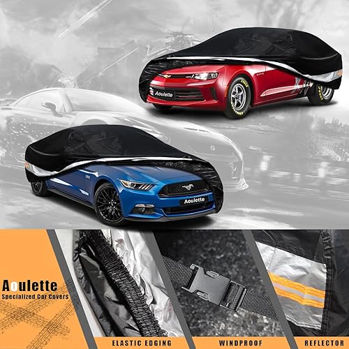 Miniatura 2 de Aoulette Funda impermeable para automóvil para todo tipo de clima, ajuste universal para Ford Mustang, Chevrolet Camaro, Audi A4A5, Toyota Camry