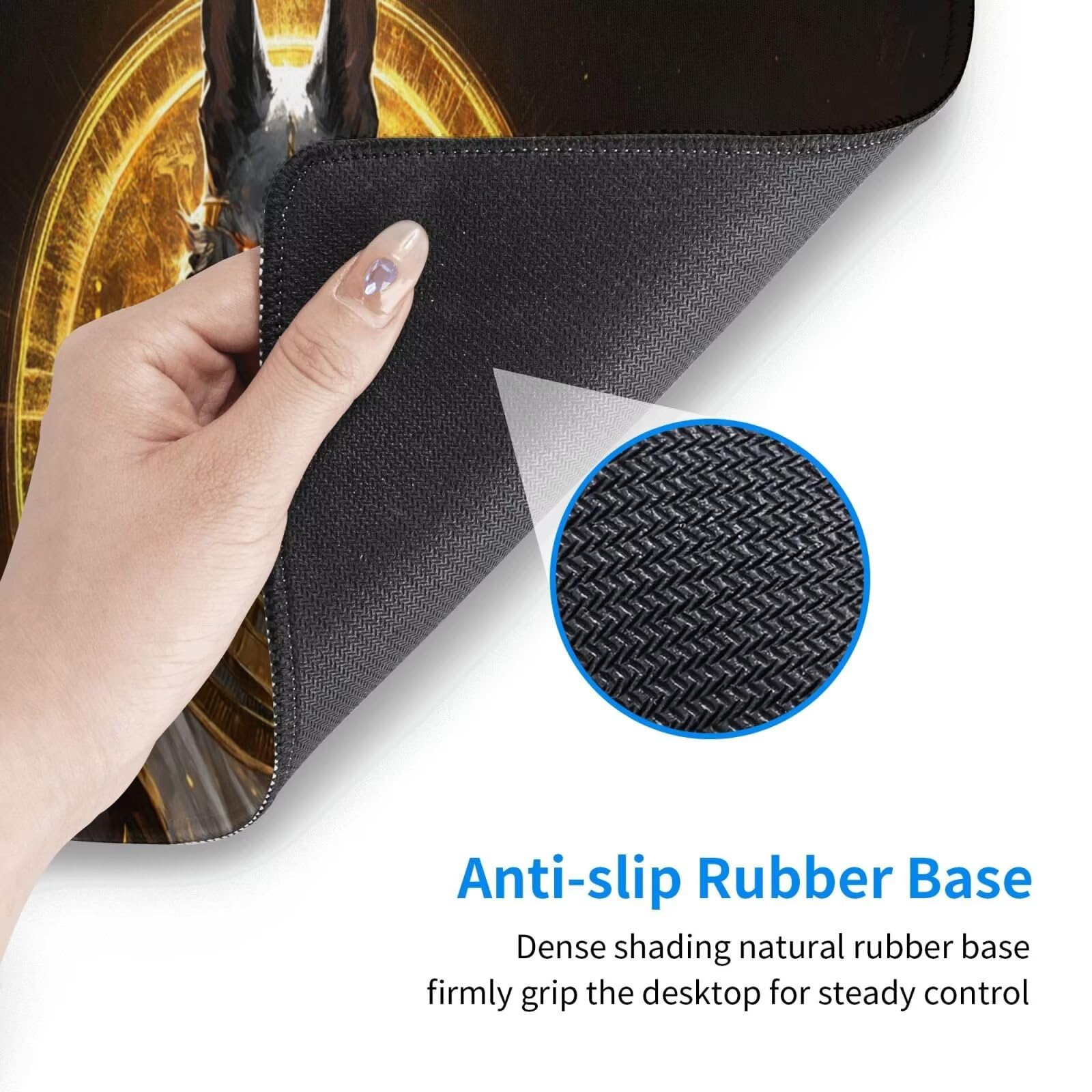 Żółta podkładka pod mysz XXL Para na biurko 1600 x 800 x 3 mm zmywalna podkładka do gier na laptopa, z antypoślizgową gumową podstawą do gier, PC, pracowników biurowych Y643