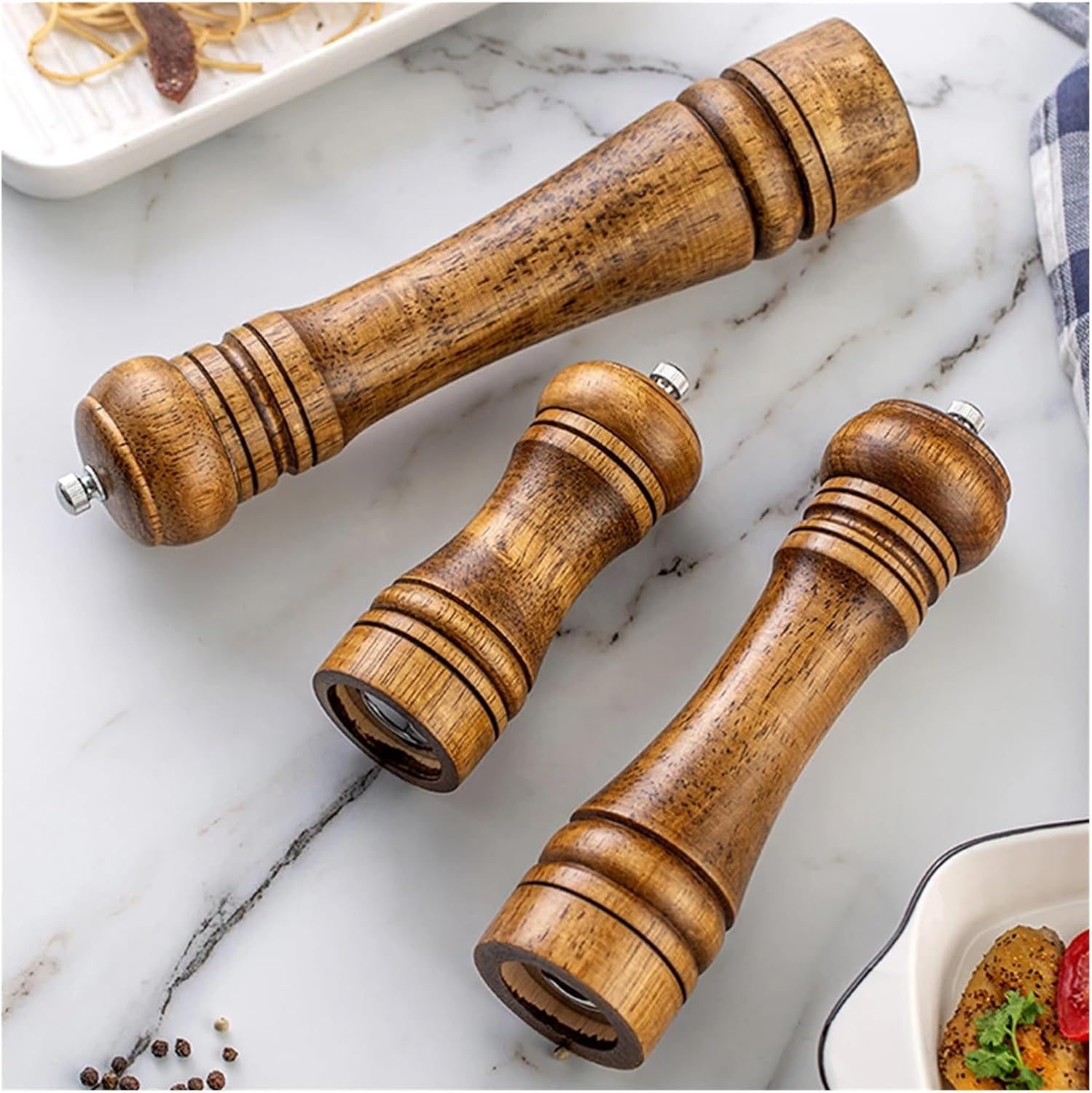 1PC Manual 5 inch 8 inch 10 inch grinder; pepper grinder; oak wood; Sichuan pepper; freshly ground pepper powder(Light green)