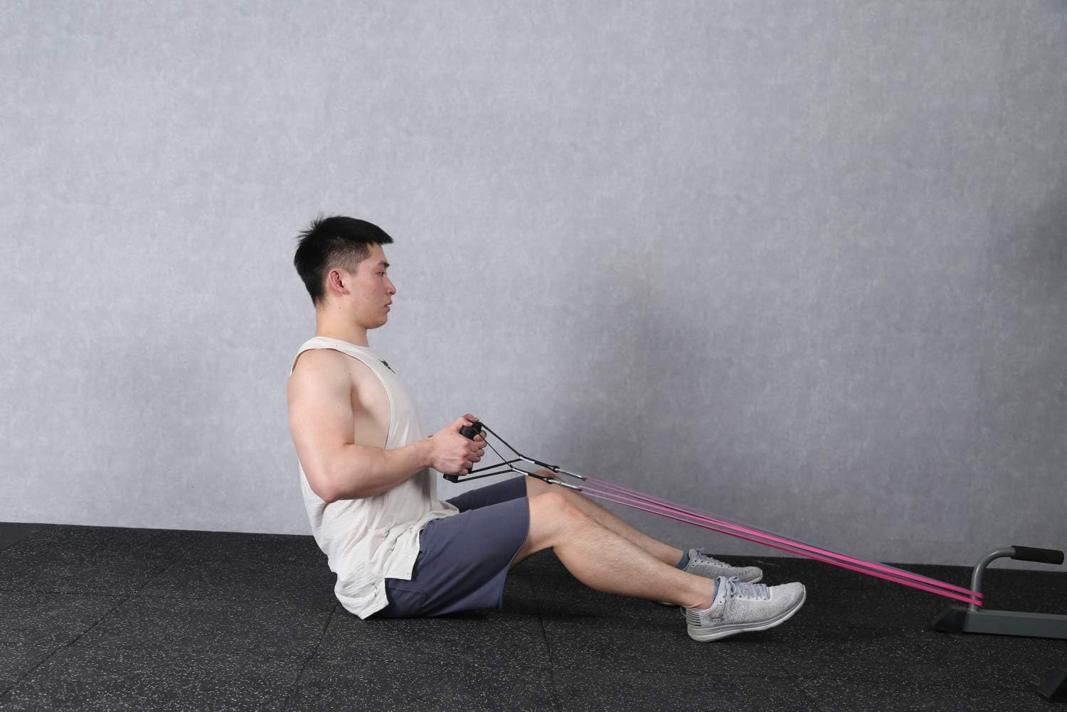 Buy 1 get 1 KYLIN SPORT Upgraded Cable Machine Attachments Resistance Bands Handles Grips Fitness Strap Stirrup Handle Cable Attachment Silicon Grip with Metal Carabiner Colorful Version (Black)