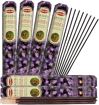 TRUMIRI Incense Stick Holder Bundle with Hem Precious Lavender 20g Incense Sticks - Pack of 6 (Approx 120 Sticks)