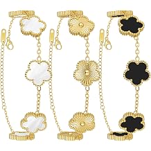 18K Gold Plated Four Leaf Clover Bracelet for Women