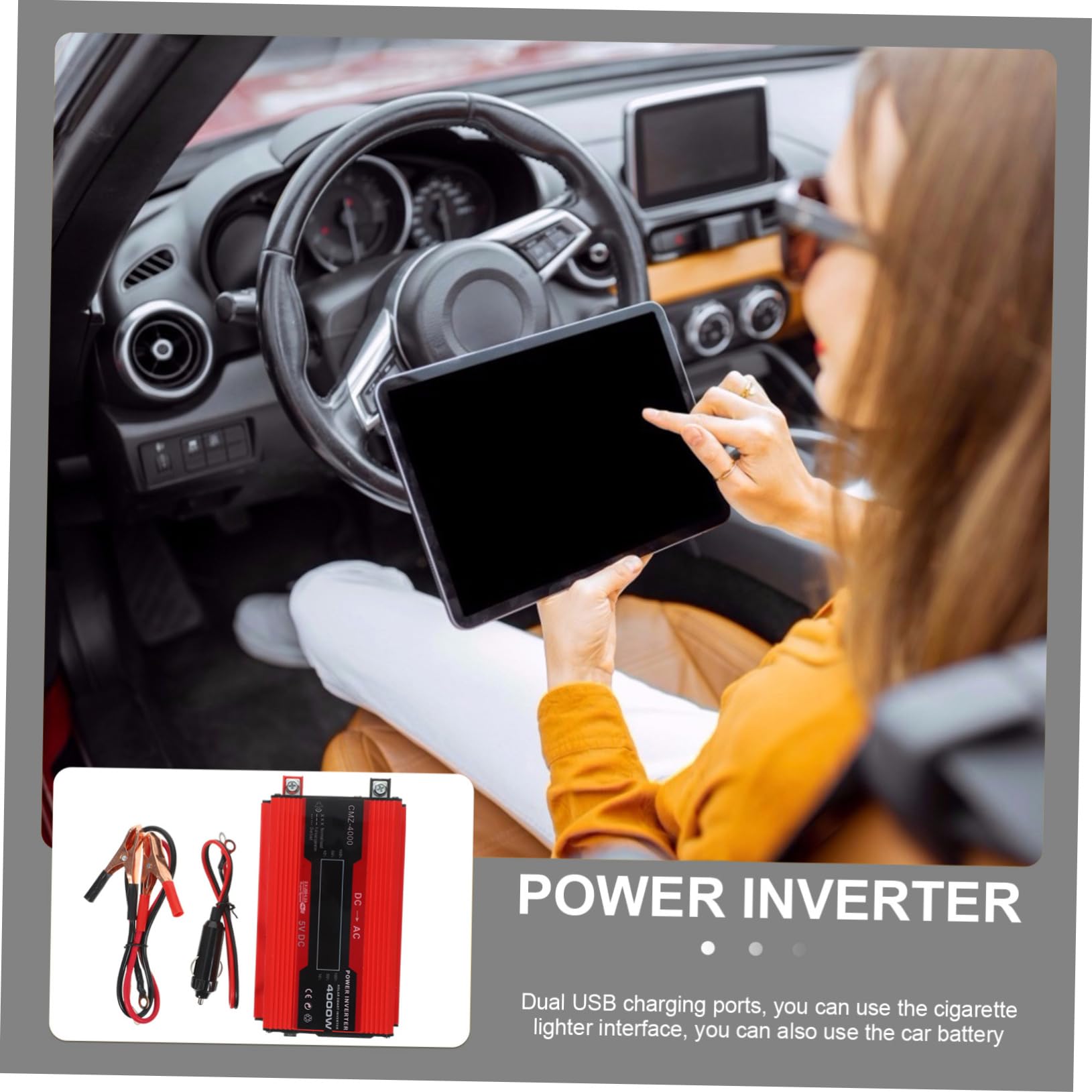 1set Inverter Potenza Con Display Lcd e Doppia Usb Adattatore Per Auto e Camper Per Viaggi e Attività All Aperto