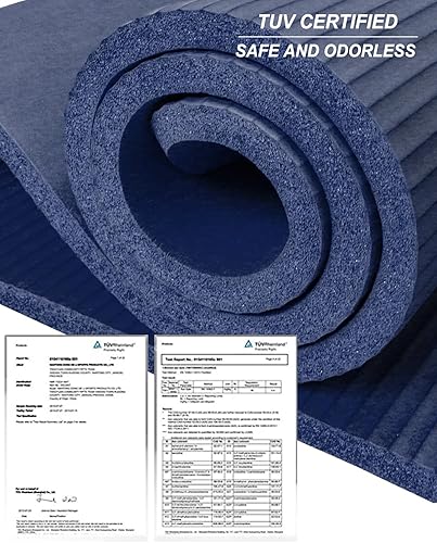 Miniatura 8 de Tapete de yoga grueso y ancho para mujeres y hombres, tapete de ejercicio grande de 78 x 35 pulgadas, tapete de entrenamiento para gimnasio en casa,