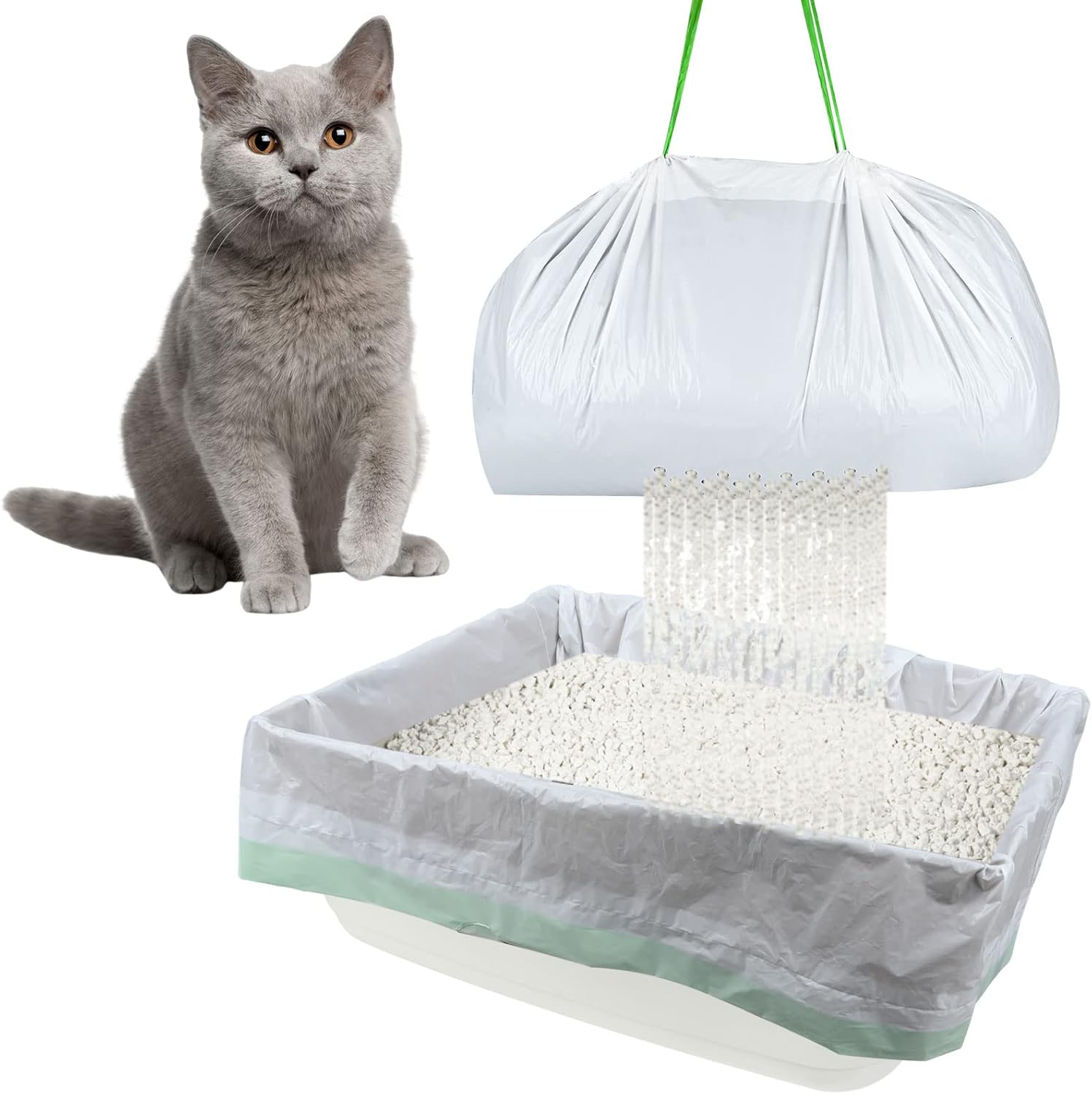 49 Count Sifting Cat Litter Box Liners Bags Large Cat