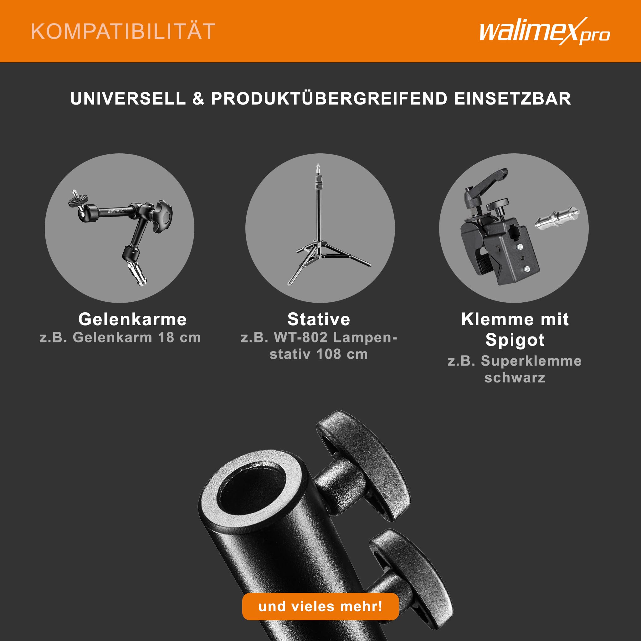 Walimex Pro Spigot Verbinder 5/8" auf 5/8"-11/16"