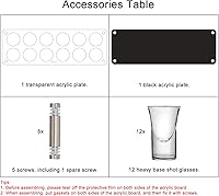 Vista 6 de D&Z Juego de vasos de chupito de 1 onza con bandeja, 12 vasos de chupito para tequila, vodka, whisky, cóctel, bandeja de servir única y conveniente