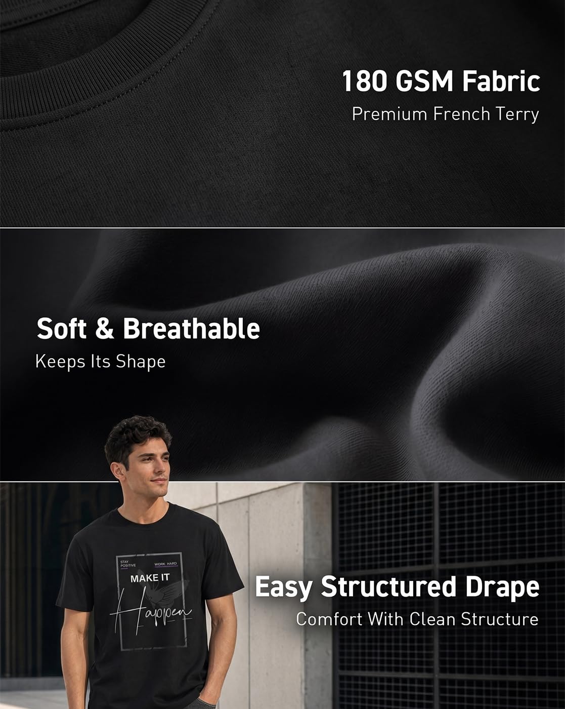 NOBERO - Camiseta para hombre de algodón con estampado gráfico de corte clásico