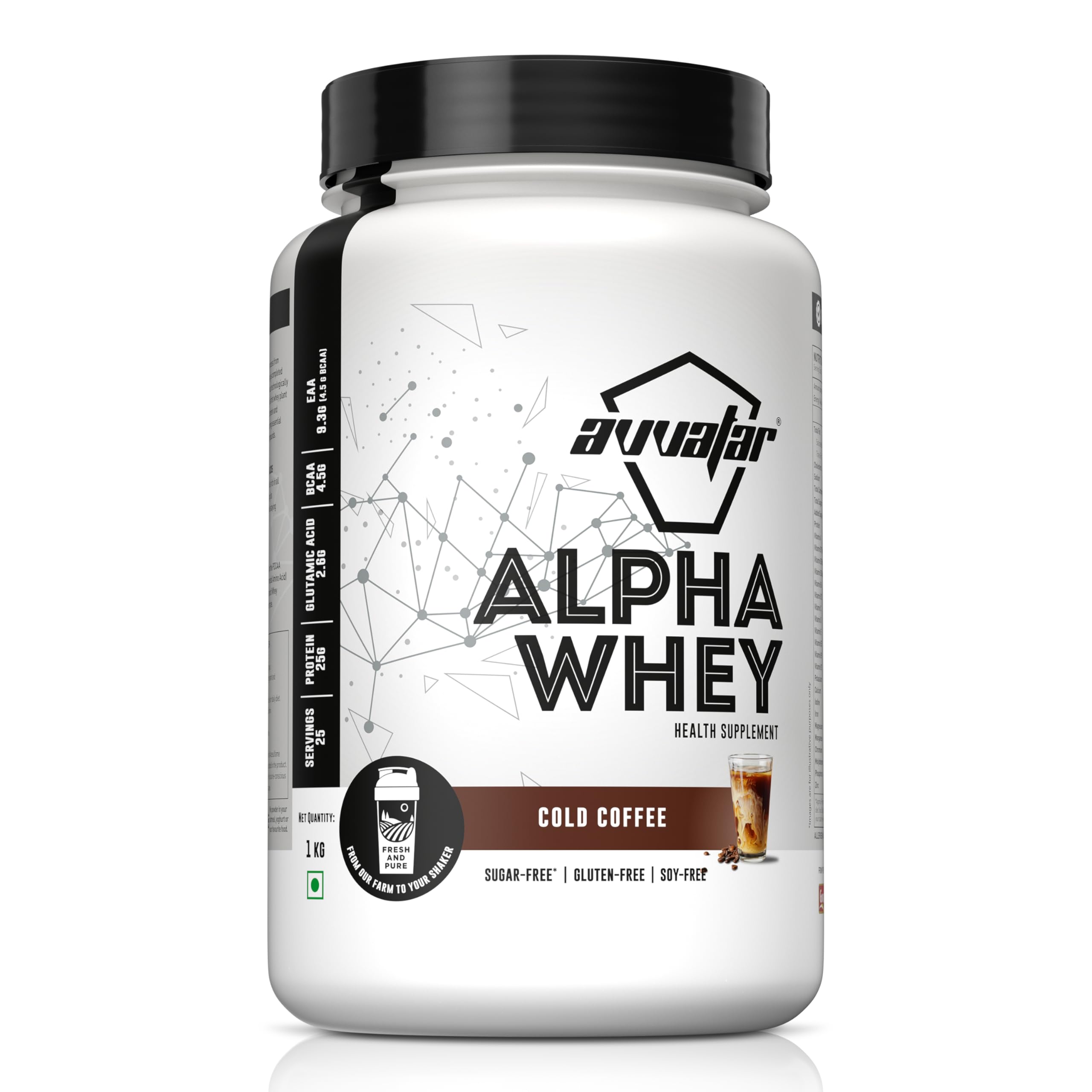 avvatar ALPHA WHEY PROTEIN 1kg Cold Coffee - Image 1