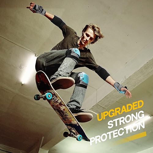 Miniatura 2 de BOSONER Juego de rodilleras para adultosniños, coderas, protectores de equipo de protección para ciclismo, ciclismo, patinaje, bicicleta, scooter,