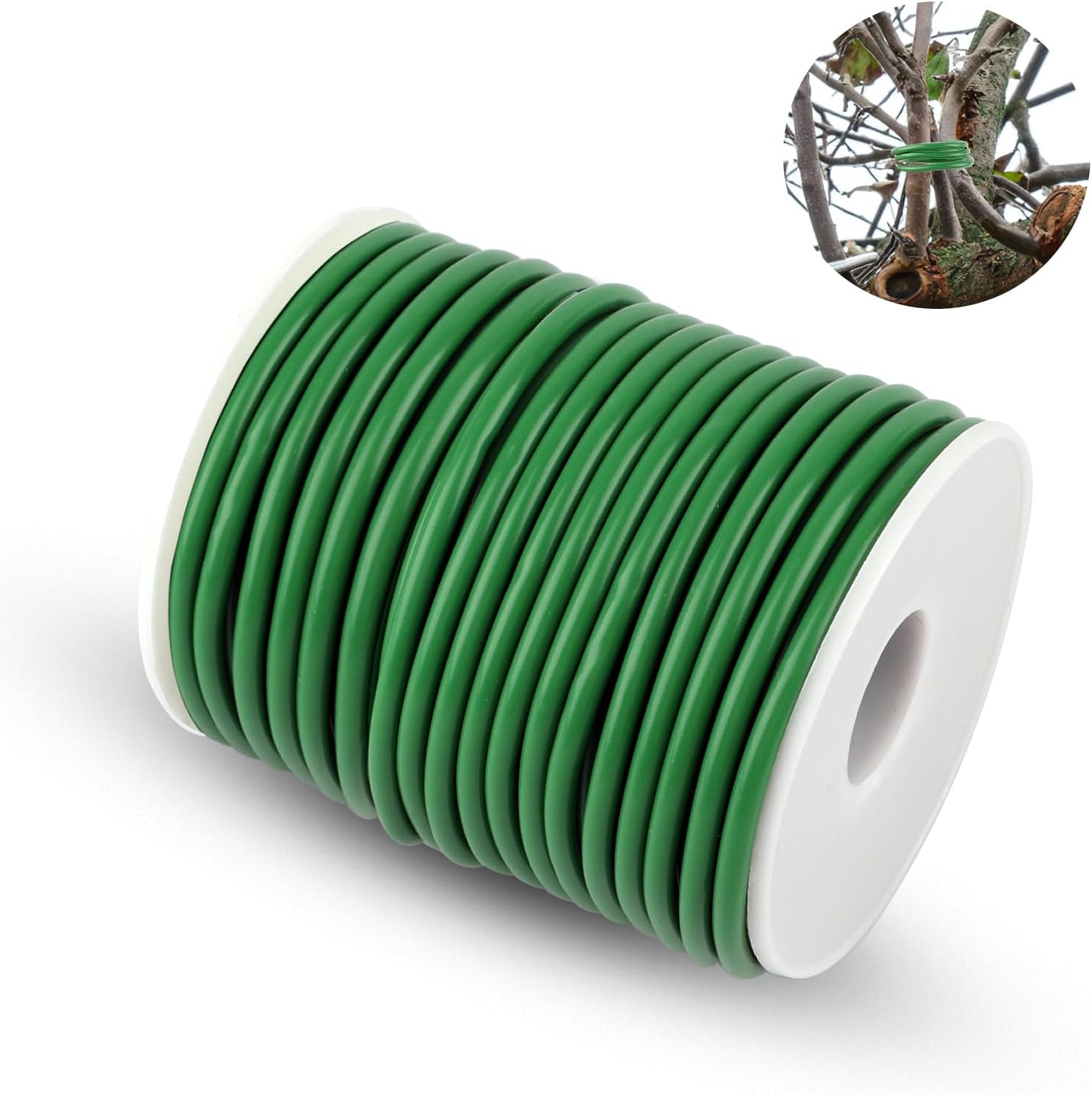 Plant Wire 3.5 mm x 20 m Garden Wire Rubberised Thickness Plant Wire Rubberised Soft Binding Wire Coated Green for Tying Gardening Climbing Plants Vines Shrubs and Flowers