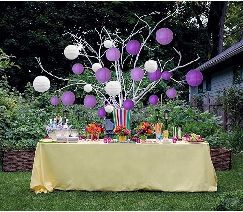 Miniatura 278 de BEISHIDA Faroles de papel redondos amarillos de 12 pulgadas, decorativos, colgantes, asiáticos, chinos, japoneses, lámpara para cumpleaños