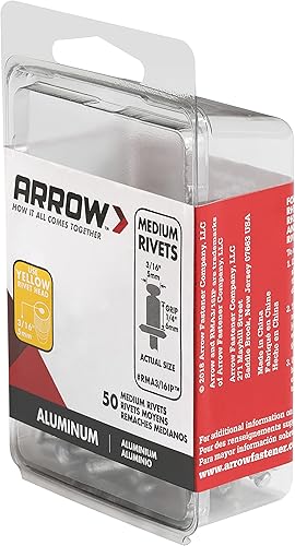 Miniatura 3 de Arrow Fastener RMA3/16IP Remaches medianos de aluminio de 3/16 pulgadas, paquete de 50