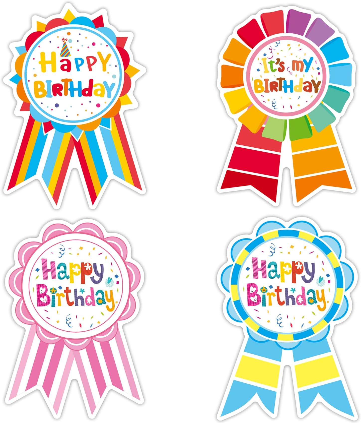 Amazon.com: Happy Birthday Badge Stickers for Kids - 204Pcs It's My ...