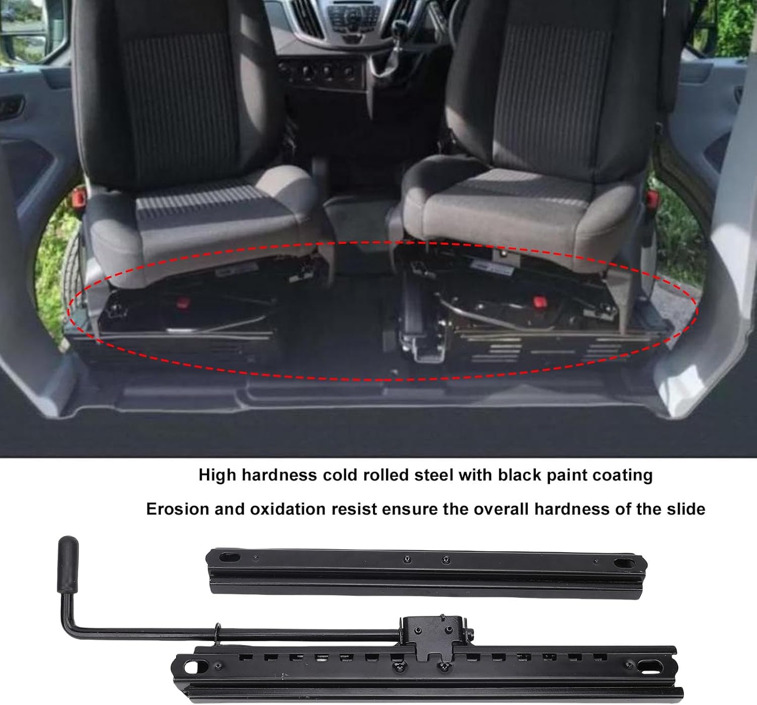 310mm Seating Slide, Durable Cold Rolled Steel Adjustable Rail Track Set for Automotive and RV Seat Adjustment Applications