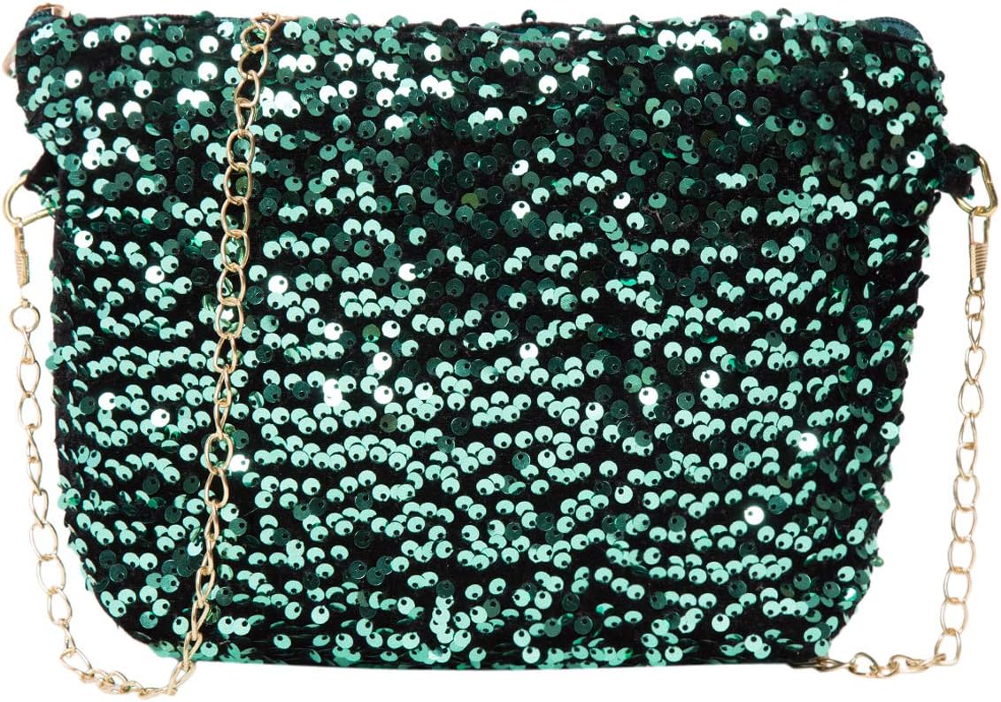 PUNTO UNO Green Sling Bag in Sequence for Women