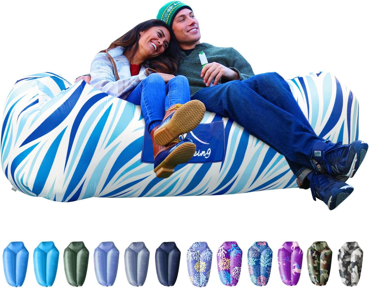 AlphaBeing inflatable lounger with carry bag