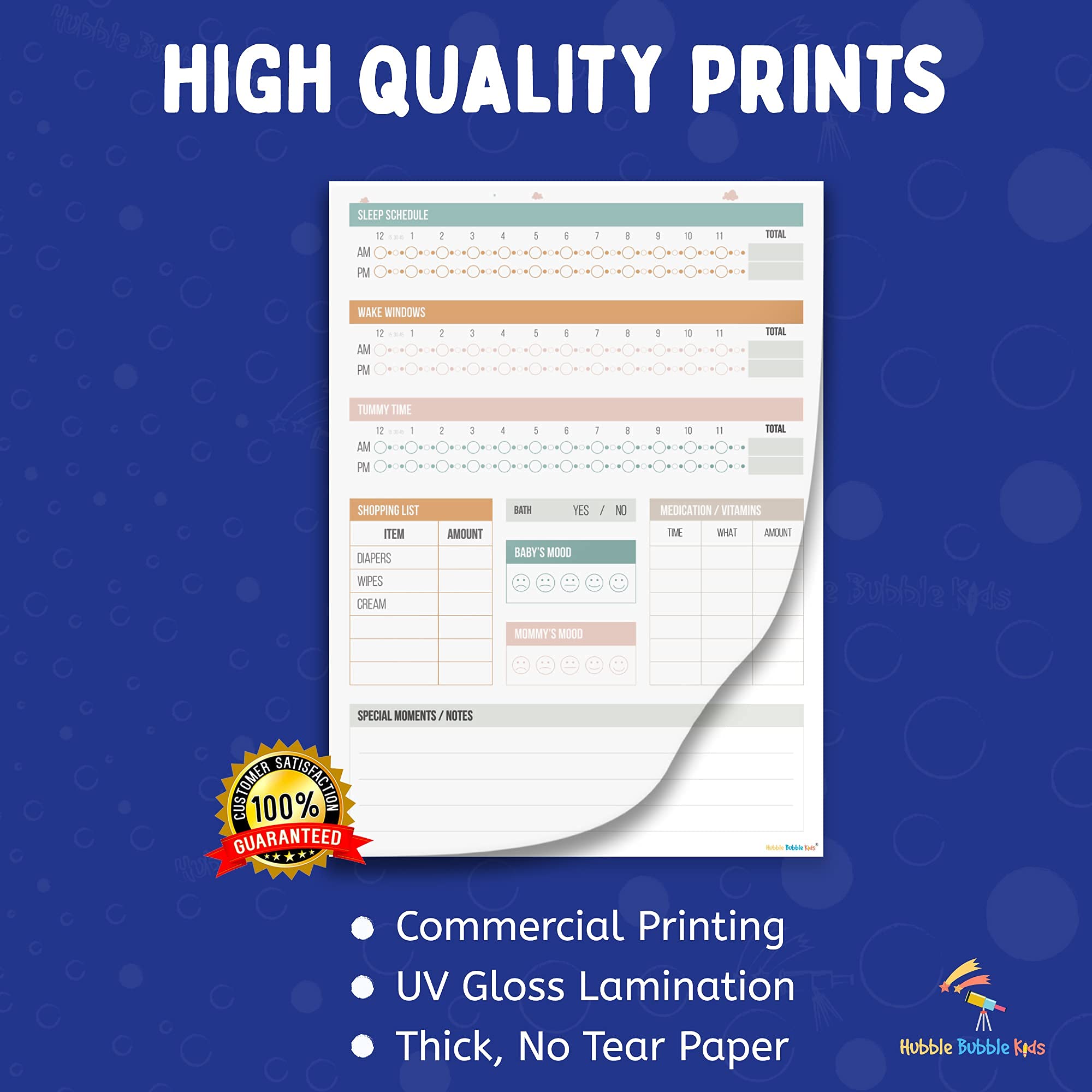 Baby Feeding Schedule Chart and Infant Diaper Tracker 2 Dry Erase