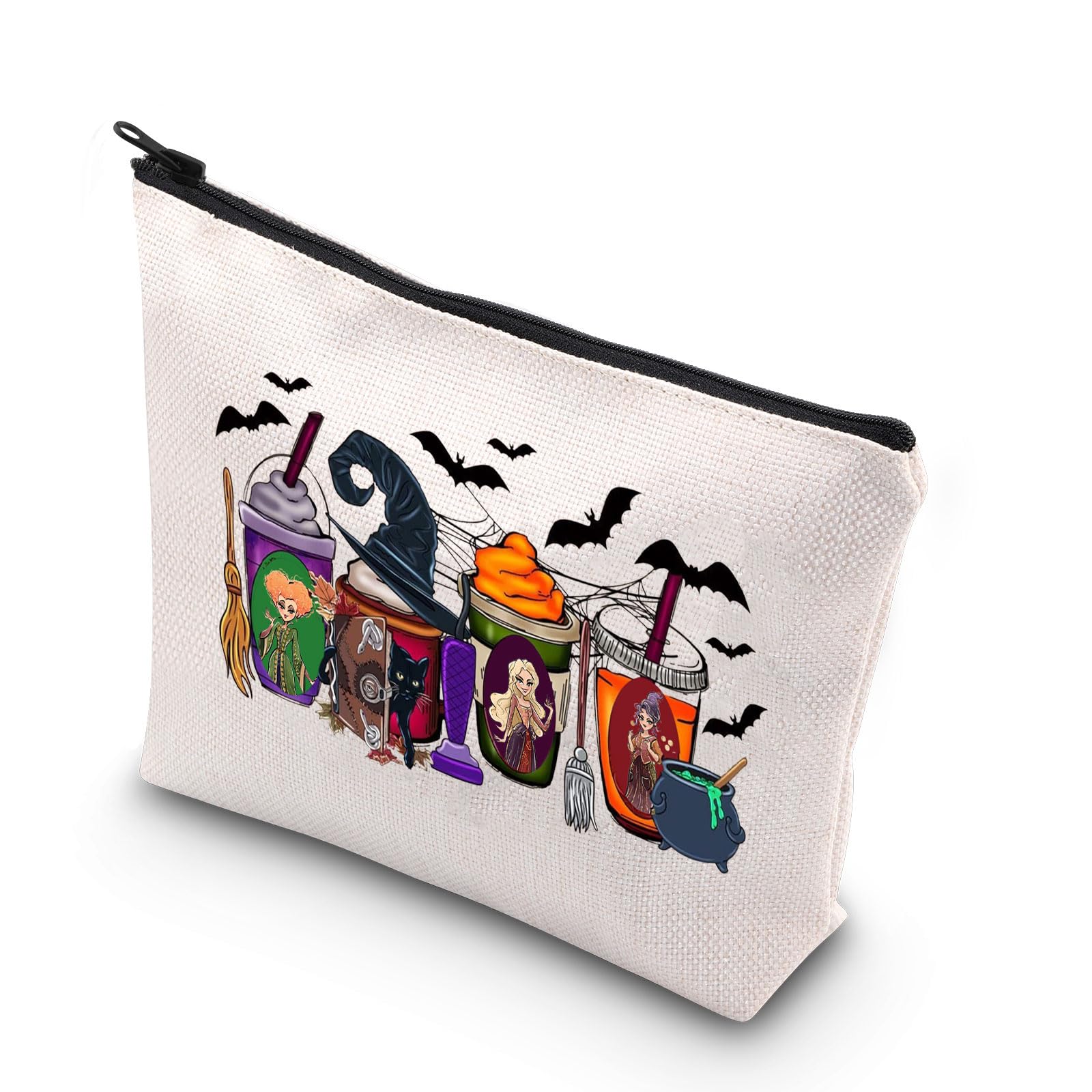 JNIAP Sanderson Sisters Cosmetic Makeup Bag Winifred & Mary & Sarah Gifts Sanderson Sisters Merchandise Witches Sister Zipper Bag (Witches Sister drink)