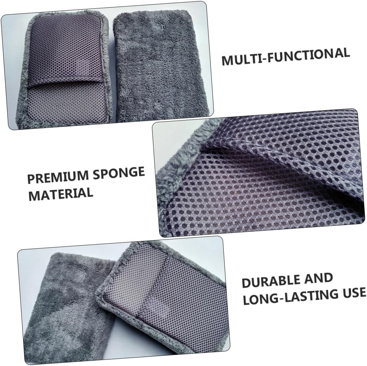 Zerodeko 4pcs Car Wash Sponge High Absorbency Fleece Cleaning Glove Non-Scratch Microfiber for Safe Vehicle Care Quick- Tools for Auto Detailing
