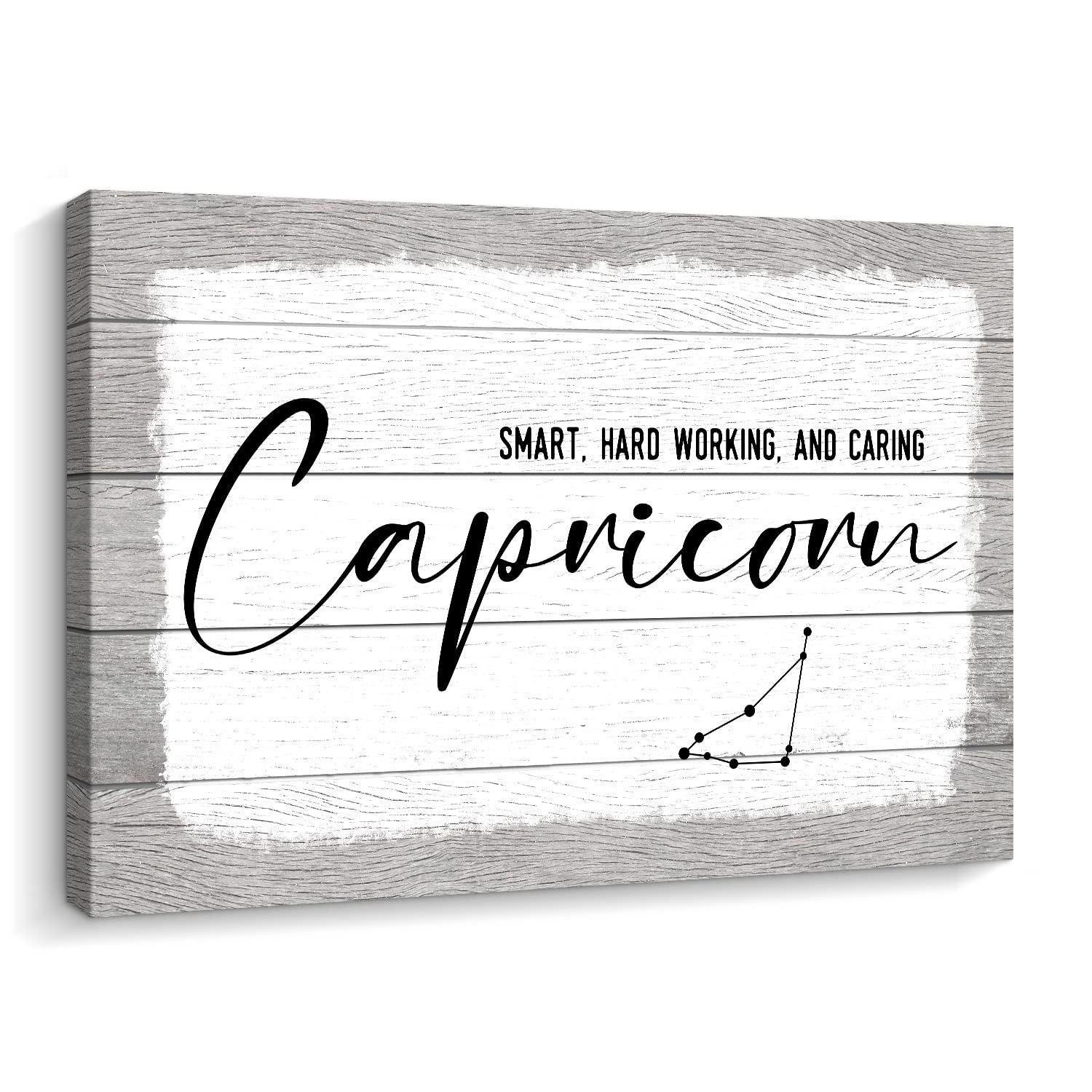 Pinetree Art Capricorn Birthday Gift Constellation Canvas Print Art Inspirational Constellation Chart Wall Decor 8" X 12" Gifts for Loved Ones (Capricorn, 8" x 12")