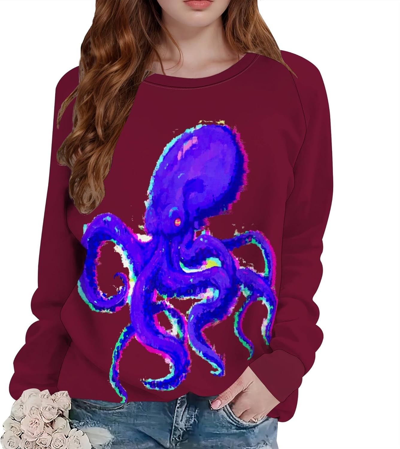 Dog Sweatshirts for Women Funny Graphic Print Sweatshirt Long Sleeve Cute Pullover Tops Fall Casusl Loose Hoodies