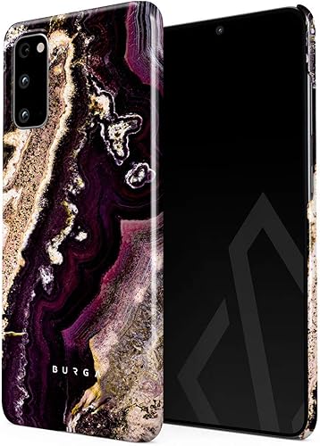 BURGA Funda para teléfono compatible con Samsung Galaxy S20 FE  Piedra de mármol púrpura y dorada a la moda linda para niñas, diseño fino, carcasa disponible en Yaxa Peru