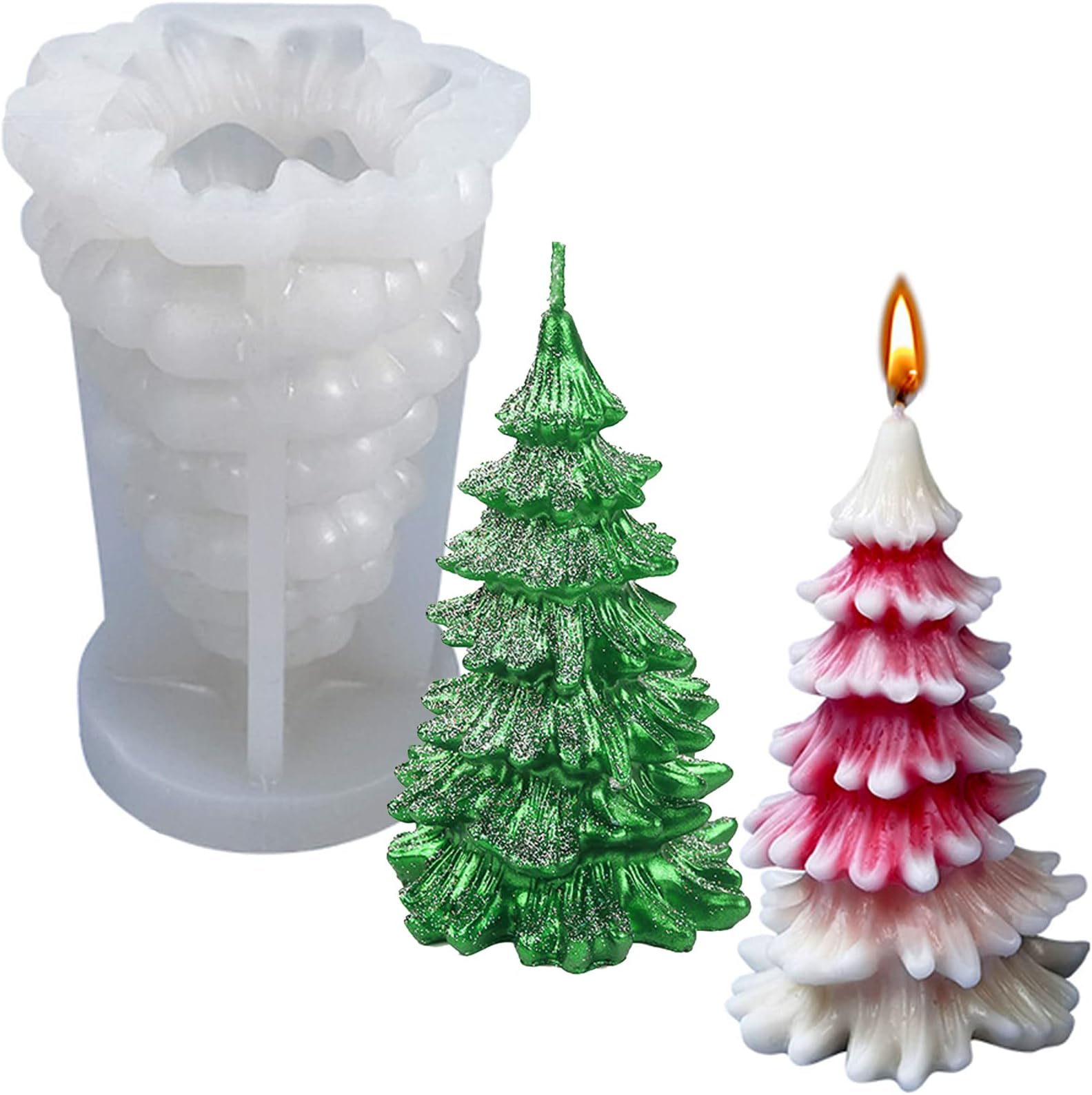 2Pcs 3D Pine Cone Candle Molds Silicone Resin Candle Mold