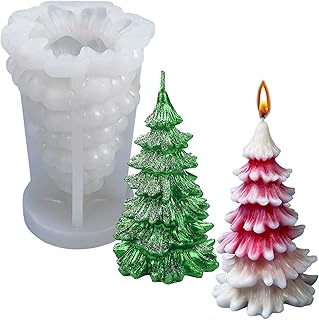Christmas Tree Candle Mold, 3D Christmas Pine Tree Silicone Mold for Candle Making Aromatherapy Wax Epoxy Resin Casting Soap Christmas Party Decor