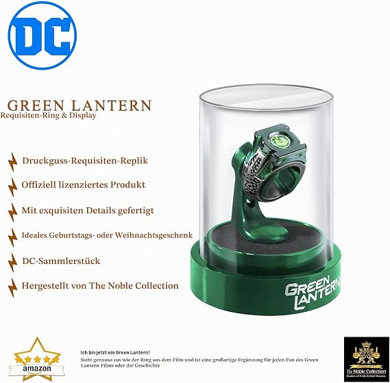 Noble Collection Green Lantern Prop Ring & Display