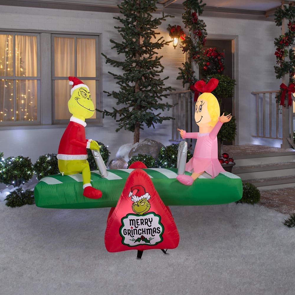 5.5' Gemmy Airblown Inflatable Animated Christmas Teeter Totter Yard Decoration 885567