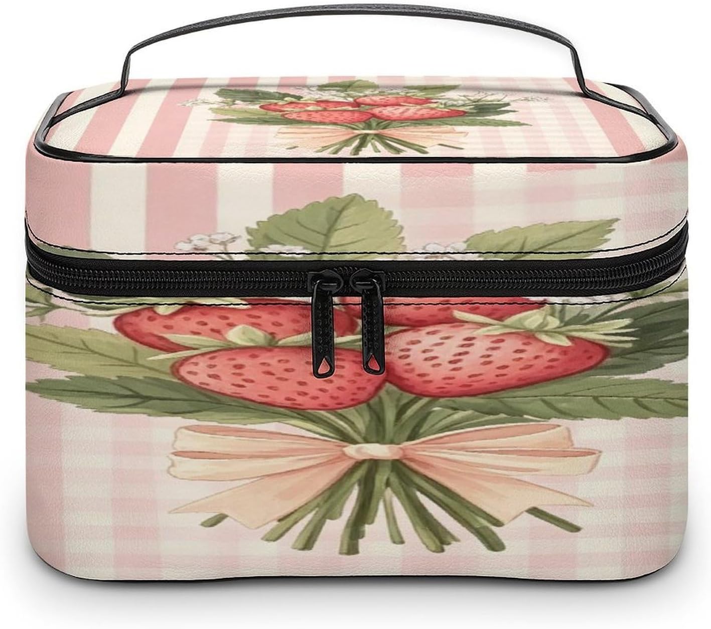 Pink Strawberry Travel Makeup Bag Cosmetic Bag Toiletry Bags
