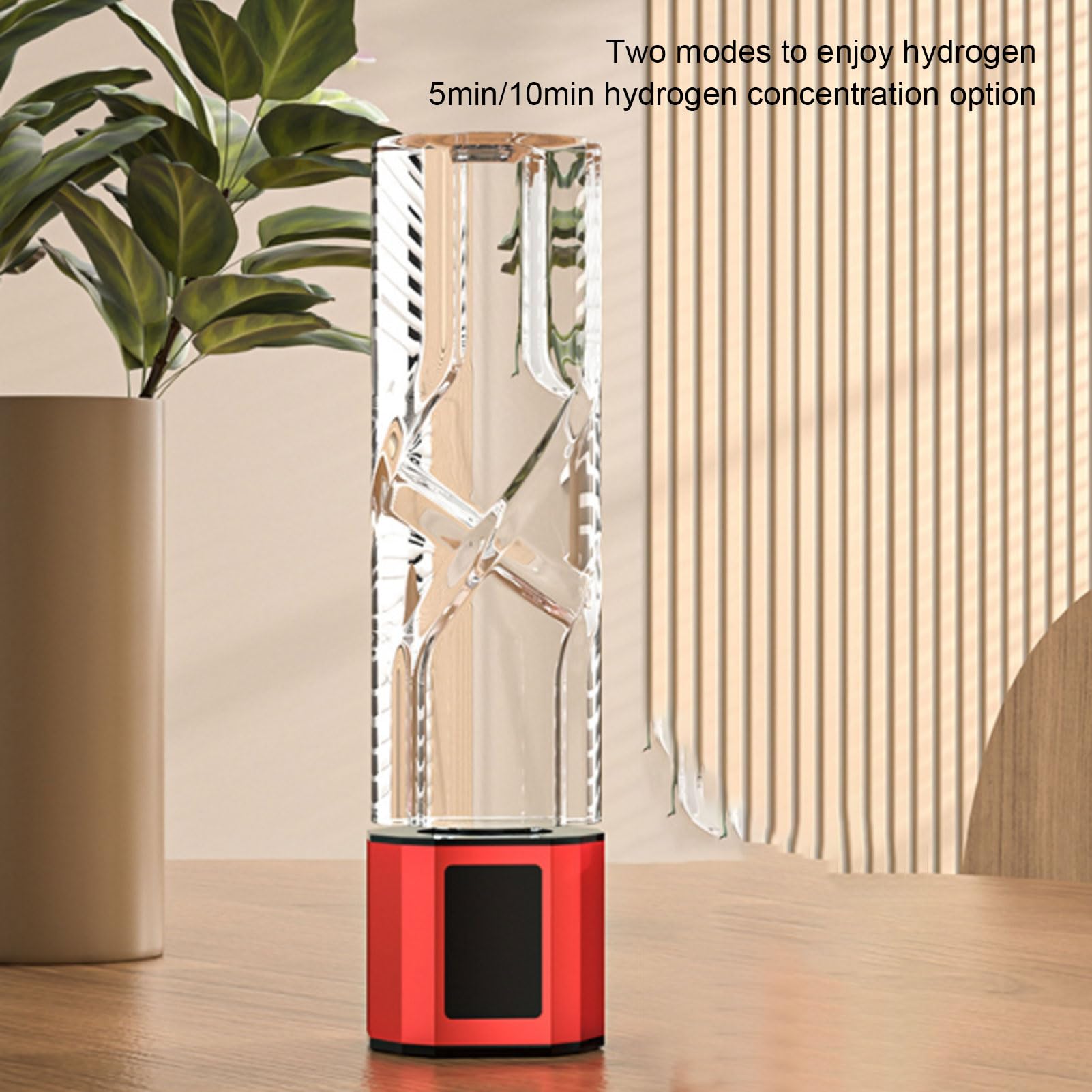 Topiky Generador de Botella de Agua de Hidrógeno de 250 Ml con Batería de Litio de Modo de Retrolavado Automático de 2 Modos (rojo)